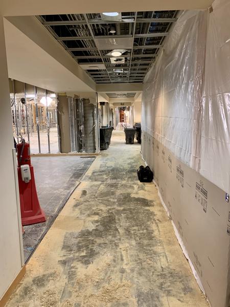 Sim lab construction photo hallway